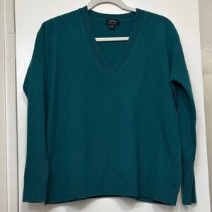 J. Crew Deep Teal V-Neck Sweater